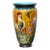 French Majolica Vase With Rooster, Irises, and Butterfly, Circa 1900 For Sale