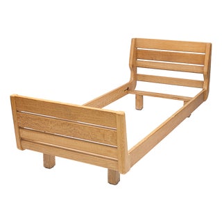 Single Daybed attributed to Guillerme et Chambron for Votre Maison, 1950s For Sale