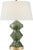 Modern Chapman & Myers by Visual Comfort Signature Weller Zig-Zag Table Lamp in Shellish Kiwi with Linen Shade For Sale - Image 3 of 3