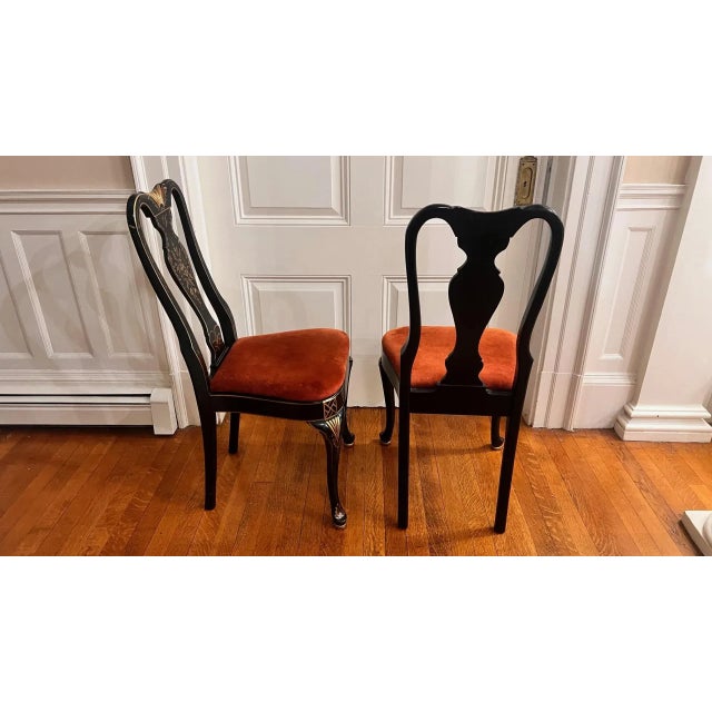 1960s Grand Ledge Chair Company Attributed Queen Anne Style Chinoiserie