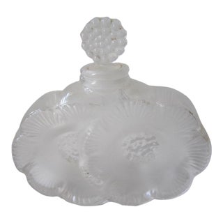 Signed Lalique Deaux Fleurs Perfume Bottle For Sale