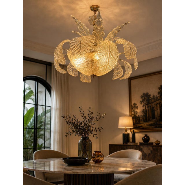 Murano Glass Chandelier attributed to Ercole Barovier, 1940s For Sale - Image 4 of 18