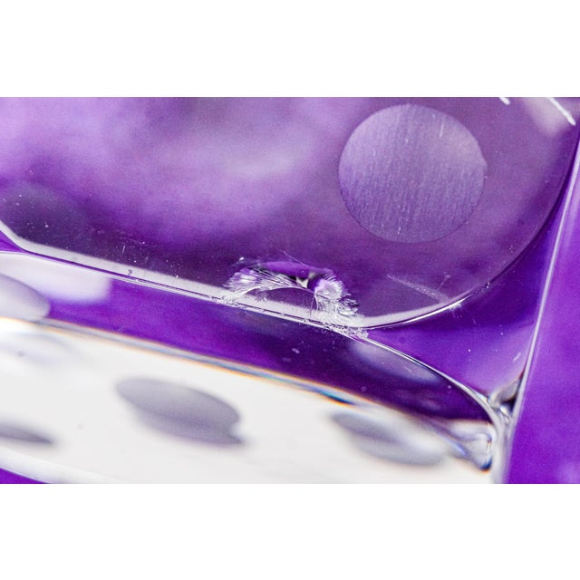 Pair of Large Decorative Vintage Baccarat Crystal Glass Dice Paperweight Display For Sale - Image 11 of 13