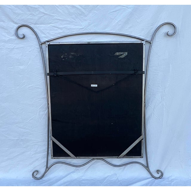 Silver Steel Rod Metal Wall Mirror For Sale - Image 11 of 11