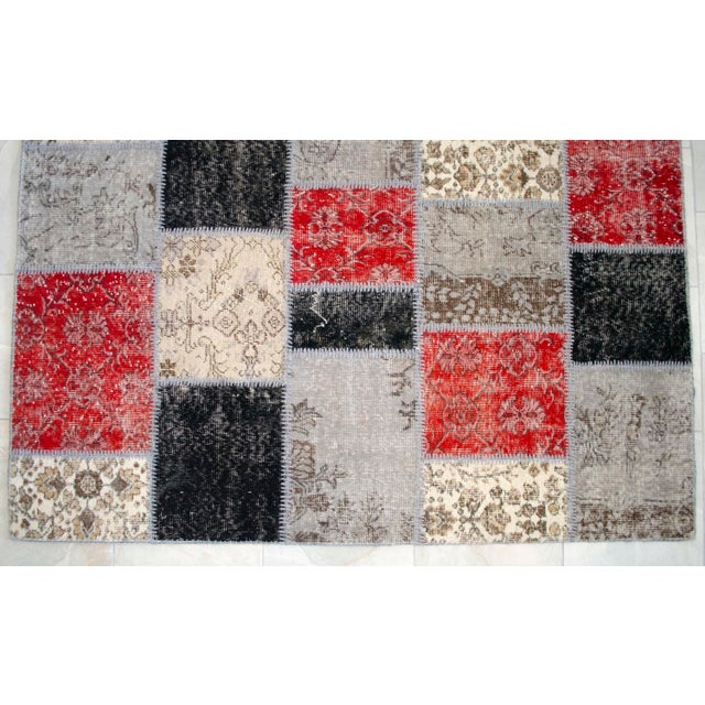 Red Earthy Colors Turkish Rug Hand Knotted Handstitched Art Living Room Decor - 6'1"x7'9" For Sale - Image 8 of 16