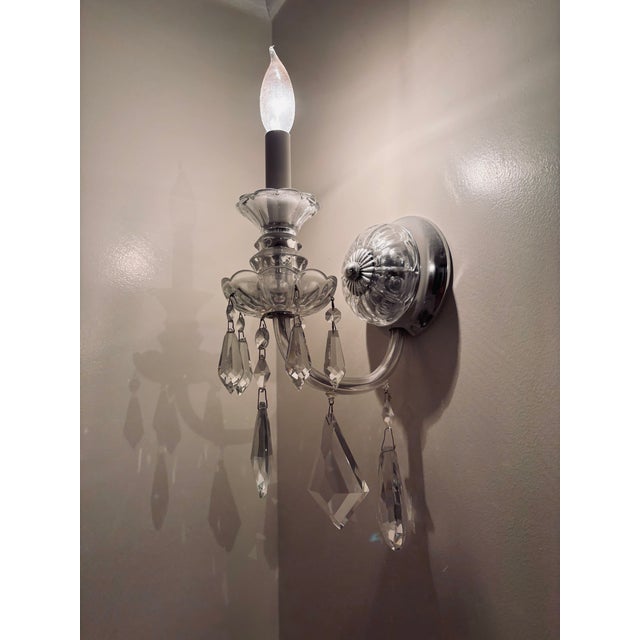 Late 20th Century Vintage Schonbek Crystal Sconce Chandelier- Each With an Ownership Document - 4 Available For Sale - Image 5 of 8