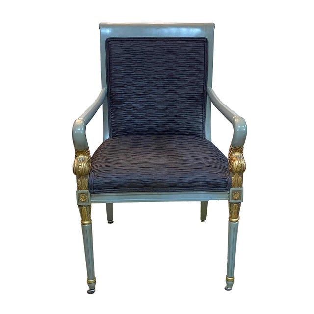 Mid Century French Style Lacquer Wood Chair For Sale - Image 9 of 9