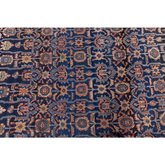 Late 19th Century Fine Antique Persian Feraghan Botanic Hand Knotted Wool Rug For Sale - Image 5 of 9
