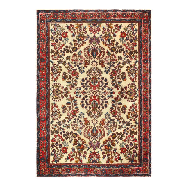 1920s Antique Persian Sarouk Rug - 3′4″ × 4′10″ For Sale - Image 4 of 4