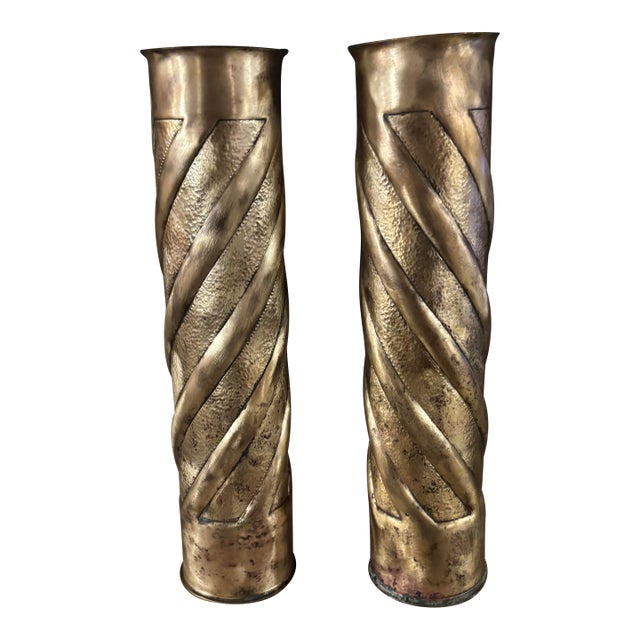 1910s French World War I Trench Art Pair For Sale