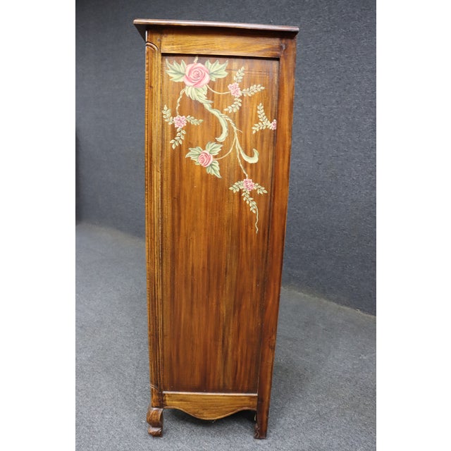 Brown French Country Painted Cherry Chimney Cupboard For Sale - Image 8 of 13