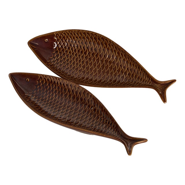 Fladen Fish Dishes by Stig Lindberg for Gustavsberg, Sweden, 1960s, Set of 2 For Sale