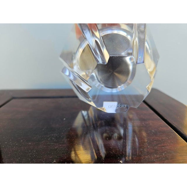 Mid-Century Modern 1970s Orrefors Orion Crystal Desk Clock For Sale - Image 3 of 3