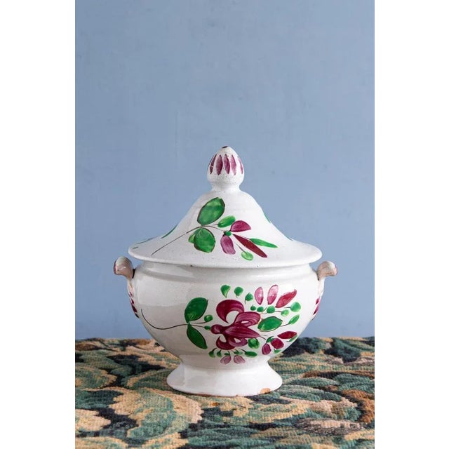 Basket of Flowers Tureen by Les Islettes Faience For Sale - Image 3 of 9