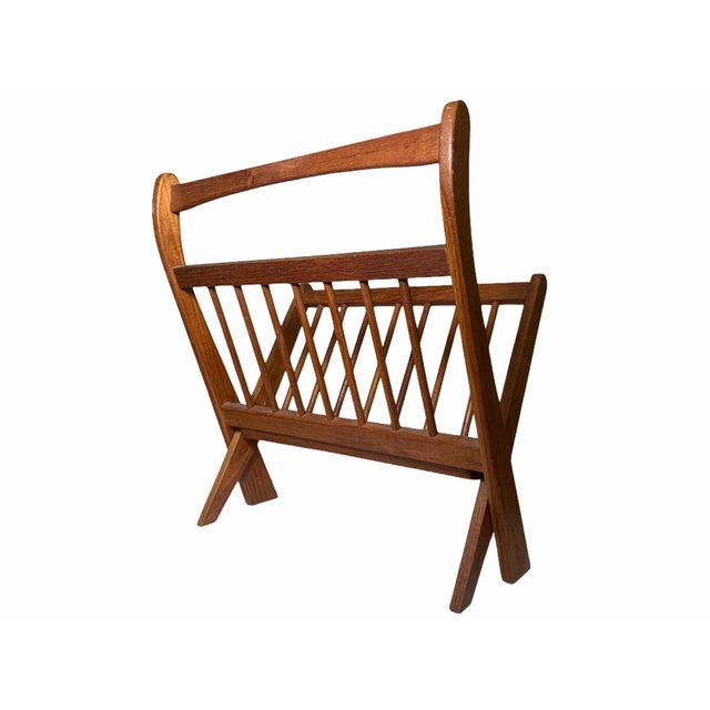 1970s 1970s Danish Modern Folding Teak Magazine Rack For Sale - Image 5 of 13
