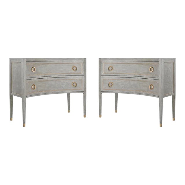 Pair of Gustavian Grey Painted Dressers For Sale