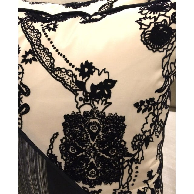 DWM | MALOOS Contemporary Dia Noire Flocked Pillows - a Pair For Sale - Image 11 of 13