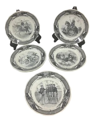 Sarreguemines French Military Life Plates - Set of 7