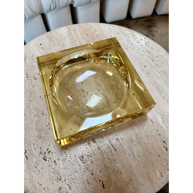 Yellow Glass Ashtray Circa 1970's Italy For Sale In Los Angeles - Image 6 of 6