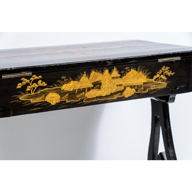 Exceptional 19th Century Chinoiserie Lacquer Work Table For Sale - Image 12 of 14