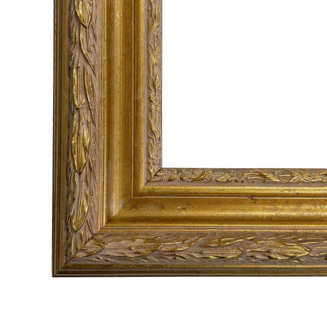 English Heywood Hardy Greyhound Painting Reproduction Print on Canvas, 15x23.5", Antiqued Gold Gesso Frame For Sale - Image 3 of 4