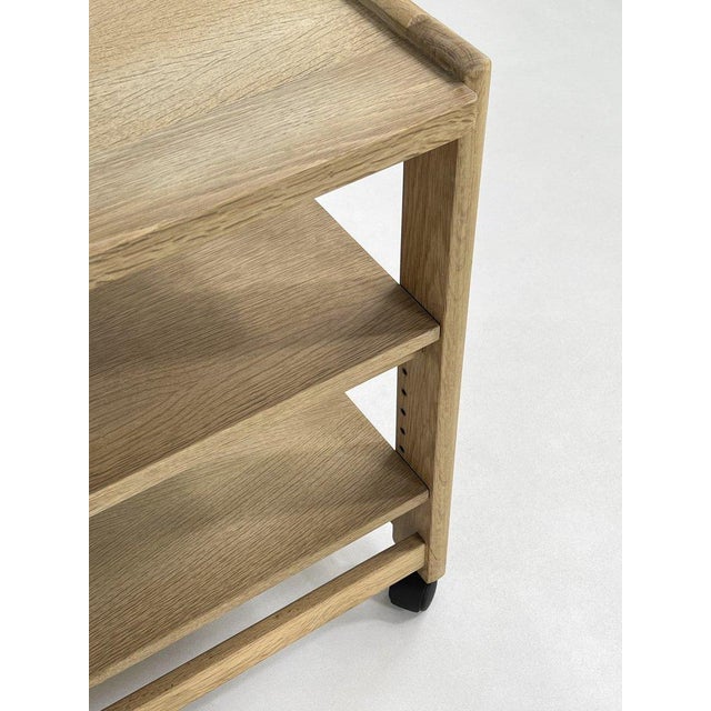 Oak Serving Trolley by Guillerme et Chambron for Votre Maison, 1950s For Sale - Image 9 of 10