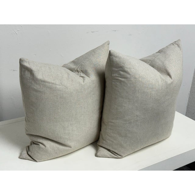 Thom Filicia Home Collection Striped Border Decorative Pillows, Pair For Sale In San Francisco - Image 6 of 12
