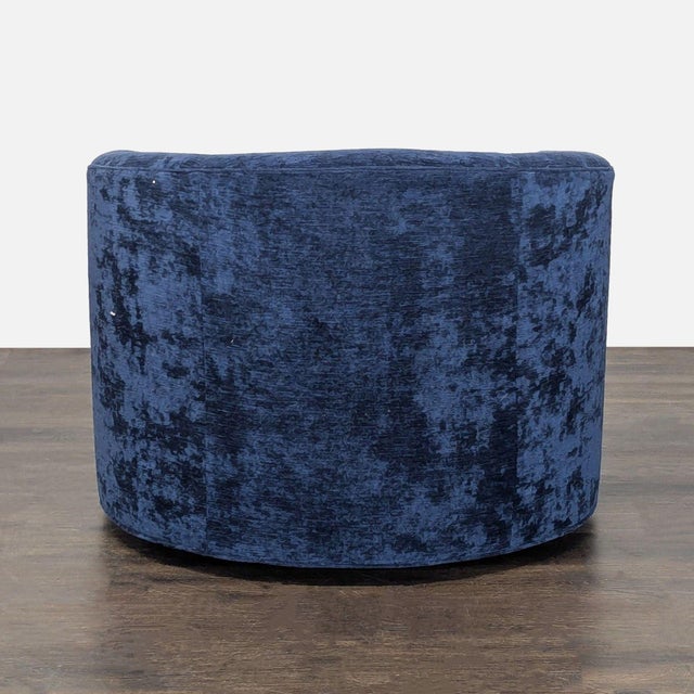 2000 - 2009 Kava Modern Blue Velvet Lounge Swivel Chair For Sale - Image 5 of 5