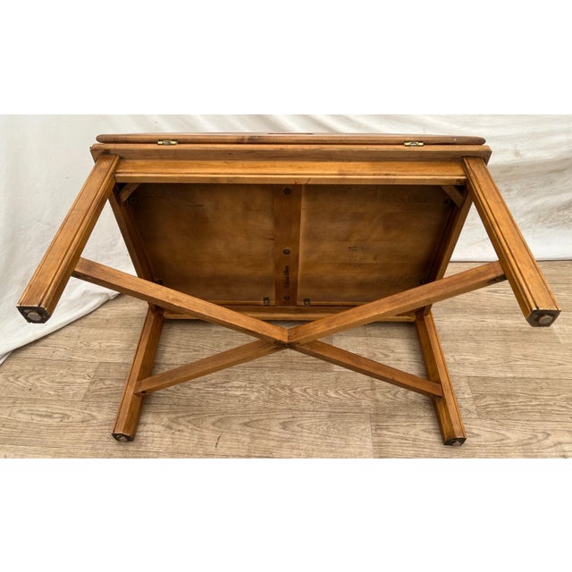 Vintage Ethan Allen Butler's Tray Oval Cocktail Table Colonial Revival Maple For Sale - Image 14 of 14