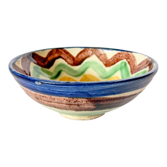 Late 20th Century Spanish Almeria Pottery Bowl For Sale