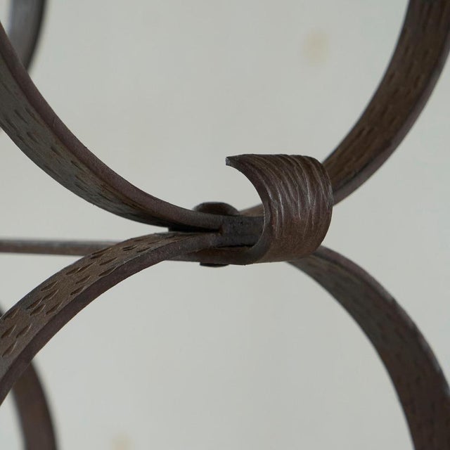 Art Deco Side Table in Wrought Iron and Marble, 1950s For Sale - Image 4 of 12