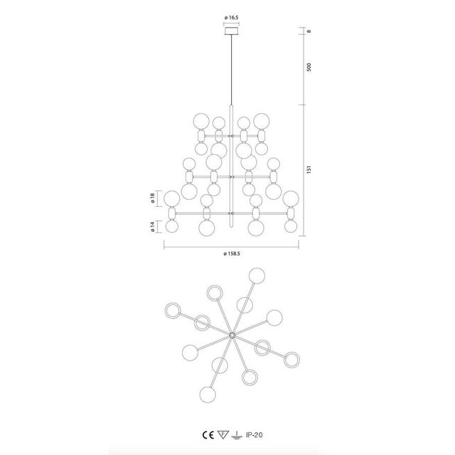Aballs Chandelier 12 Golden Suspension Lamp by Jaime Hayon for Parachilna For Sale - Image 11 of 13