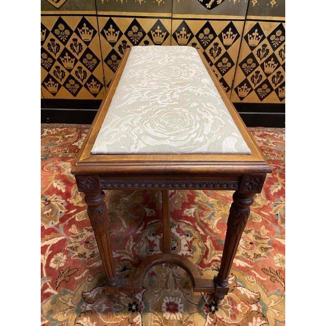 Louis Xvi Style Piano Bench with Fabric Seat For Sale - Image 4 of 7