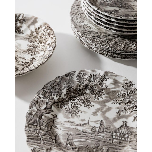 Vintage The Hunter Tableware Set in Porcelain from Myott, England, 1980s, Set of 11 For Sale - Image 12 of 13