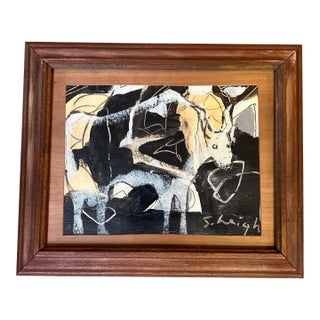 Contemporary Original Abstract Painting by Stephen Heigh “Bull” For Sale