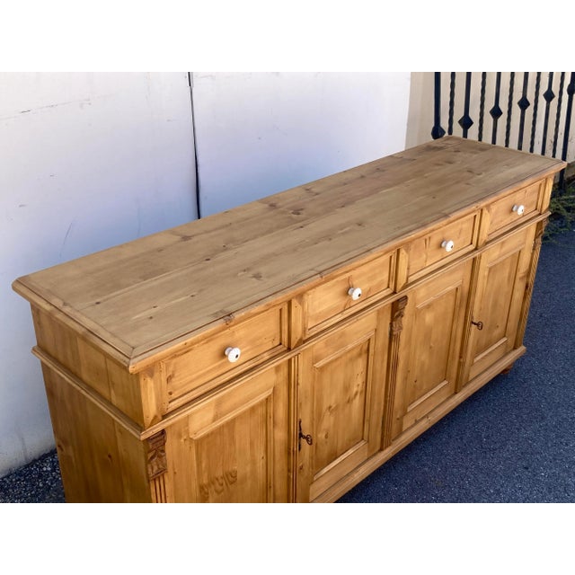 2020s Pine Four Door Four Drawer Sideboard, Reproduction For Sale - Image 5 of 15