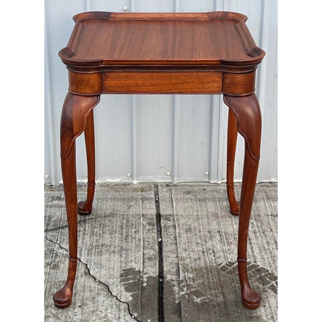 Vintage Carved Mahogany Queen Anne Side Table Chairish