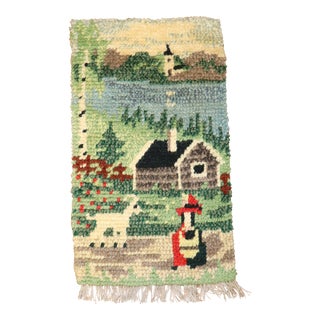 Early 21st Century Mini Swedish Pictorial Rug - 1'2" x 2' For Sale
