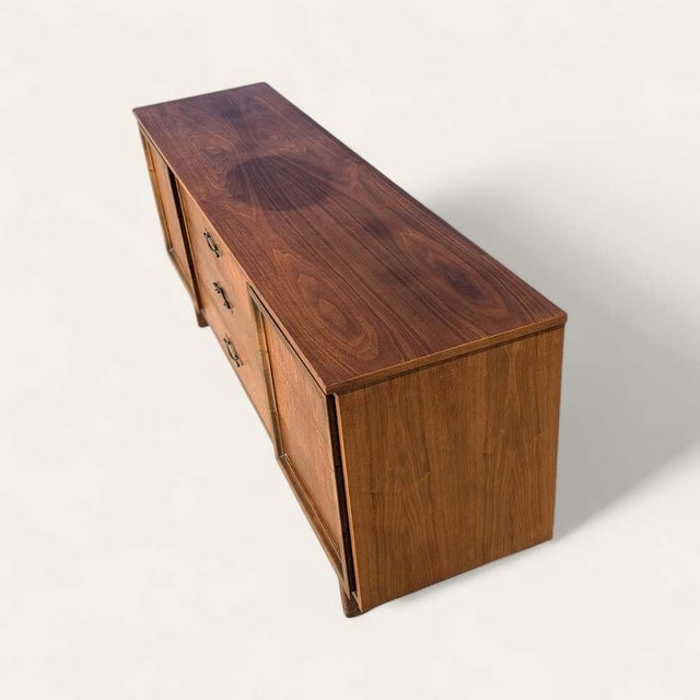 Late 20th Century Late 20th Century L.A. Period Furniture Nine-Drawer Walnut Dresser For Sale - Image 5 of 18