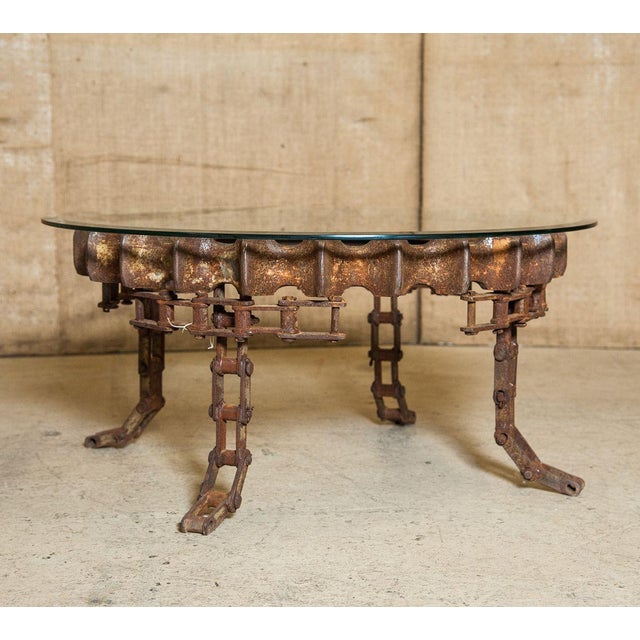 1950s Brutalist Round Gear Coffee Table | Chairish