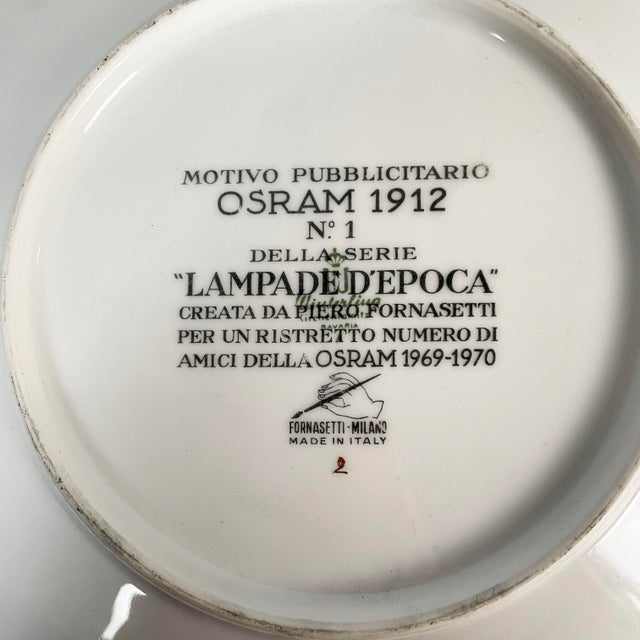 Vintage Italian Osram Decorative Plate by Fornasetti, 1970s For Sale - Image 14 of 15