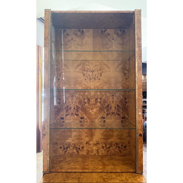 Wood Italian Bookcase or Display Cabinet of Burr Sycamore - Two Available For Sale - Image 7 of 18