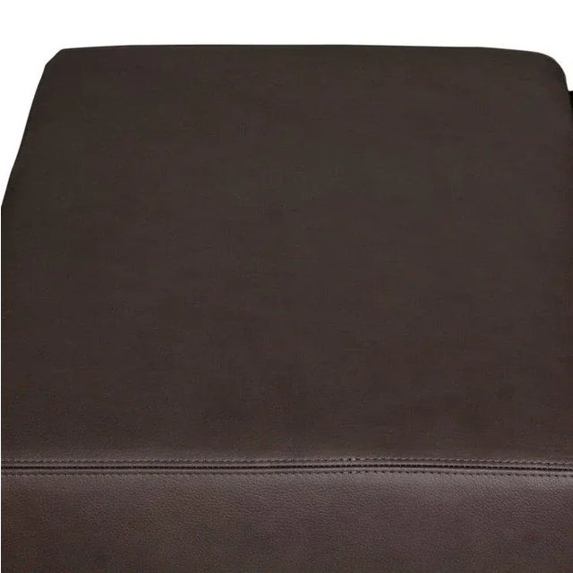 Restoration Hardware Restoration Hardware Rex Rectangular Leather Ottoman with Metal Base For Sale - Image 4 of 8