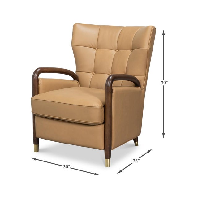 Mid-Century Modern Tan Leather Armchair For Sale - Image 12 of 12