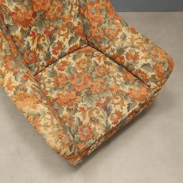 Wood Vintage Armchairs in Fabric and Wood, Italy, 1950s For Sale - Image 7 of 9