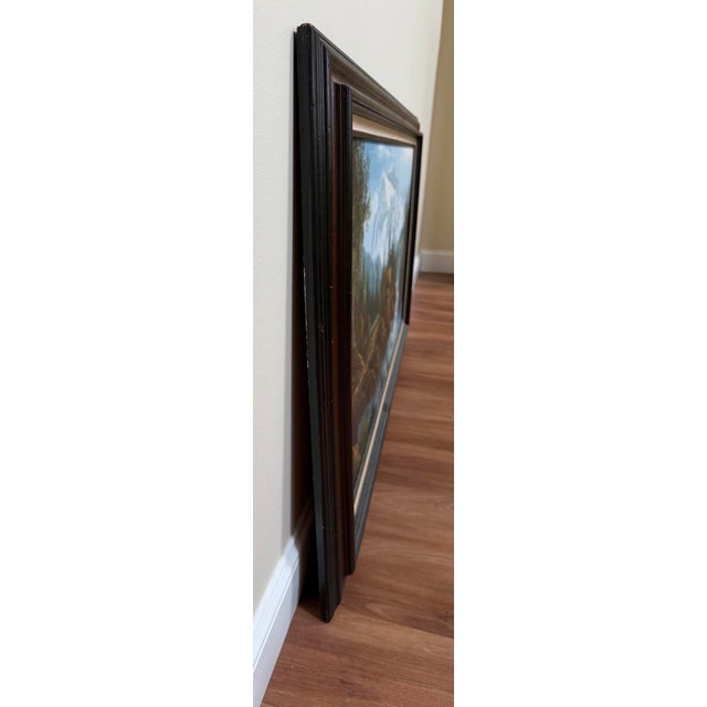 1970s Signed Mountain Landscape Oil Painting For Sale - Image 11 of 18