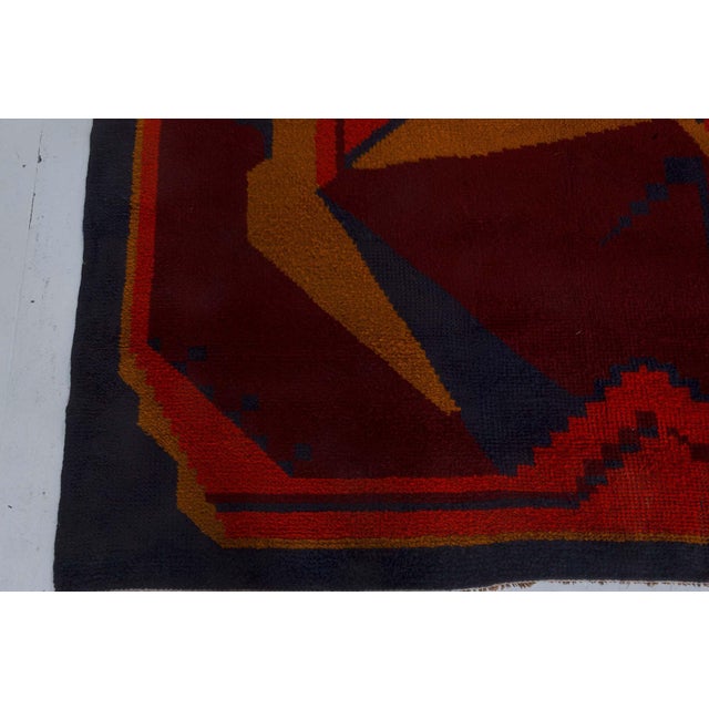 Art Deco Doris Leslie Blau Vintage Dutch Art Deco Rug For Sale - Image 3 of 8