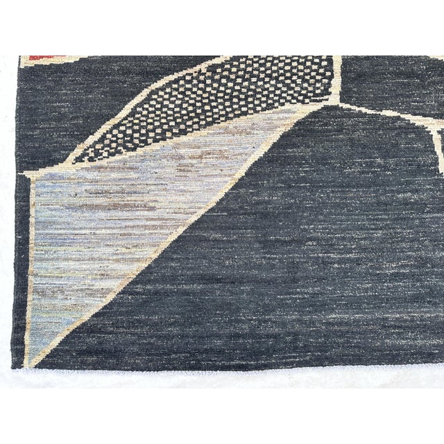 Cubist Abstract Carpet in Carbon Black & Saffron - 8'10" X 9'10" For Sale - Image 6 of 10