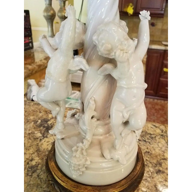 1980s 1980s Vintage Blanc De Chine Putti Lamps - A Pair For Sale - Image 5 of 10