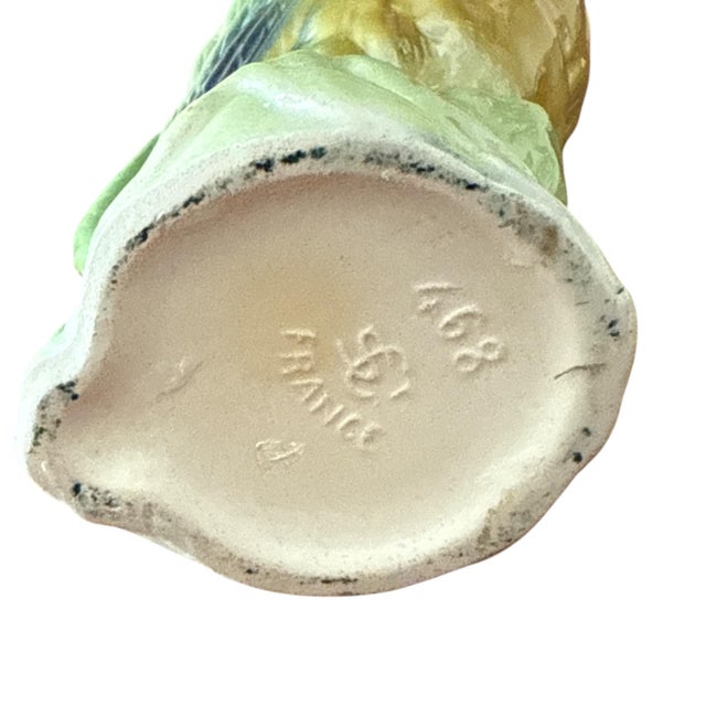 Vintage French St. Clément Majolica Parrot Pitcher, C. 1920s–1930s — 13” For Sale - Image 9 of 9